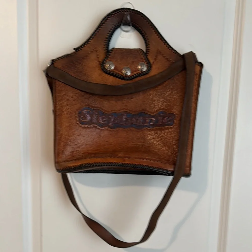 Brown Bohemian Shoulder Bag with Decorative Patterns - Picture 4 of 8